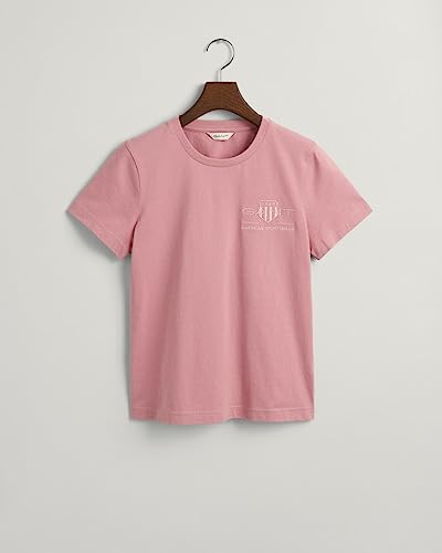 GANT Damska koszulka REG Tonal Shield SS T-Shirt, California PINK Melange, Standard, California Pink Melange, M