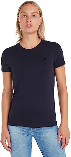 Tommy Hilfiger Damska koszulka Heritage Crew Neck Tee z okrągłym dekoltem, Midnight, M