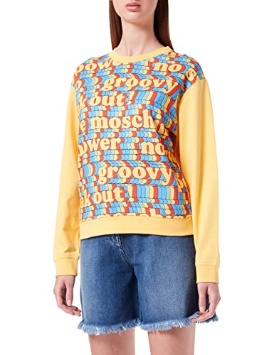 Love Moschino Bluza damska Love Groovy Panel Print, żółty, 38