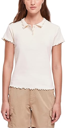 Urban Classics Damski T-shirt damski Rib Polo Tee biały rozmiar XL, Whitesand, XL