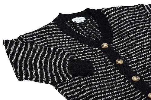 Caneva Damski luźny długi kardigan z wyciętym dekoltem w serek, czarny, rozmiar XS/S, czarny, XS