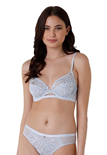 LOVABLE z fiszbinami rocznica koronki biustonosz, Niebieski, 42C Kobieta, niebieski, 36