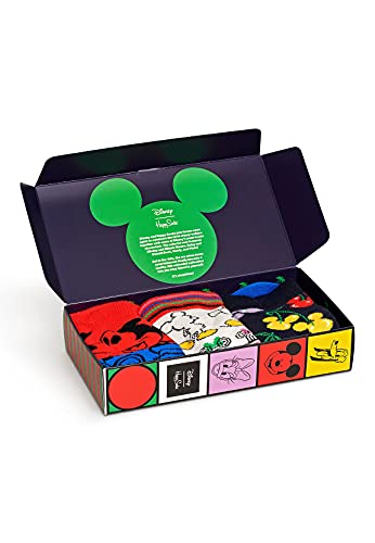 Happy Socks 3-Pack Kids Disney Gift Set, Skarpety dla dzieci, Czerwony-Żółty-Niebieski-Biały-Zielony (0-12M)