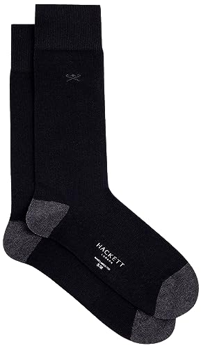 Hackett London Męskie skarpety kontrastowe T/H, czarny (czarny), Small