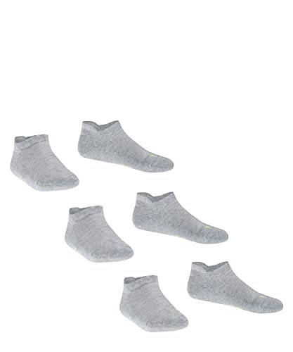 FALKE Uniseks - dzieci Skarpety do trampek Cool Kick Sneaker 3-Pack K SN Oddychający I Szybkoschnący krótkie jednokolorowe 3 Pak, Szary (Light Grey 3400), 31-34 (7-9 lata)