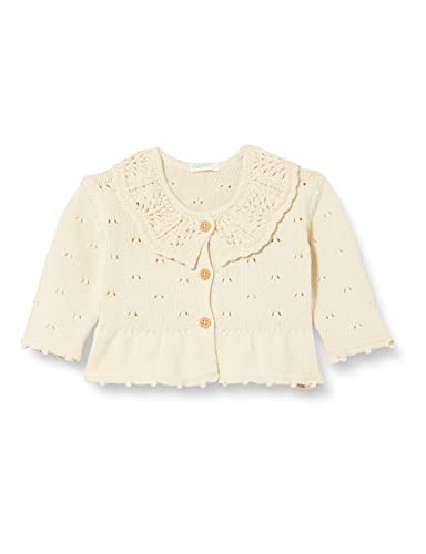 United Colors of Benetton Sweter kardigan dla dziewczynek, Beżowy 00 V, 18 miesi?cy