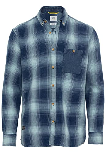 camel active Męska koszula 409112/8S12, niebieska (Denim Blue), M