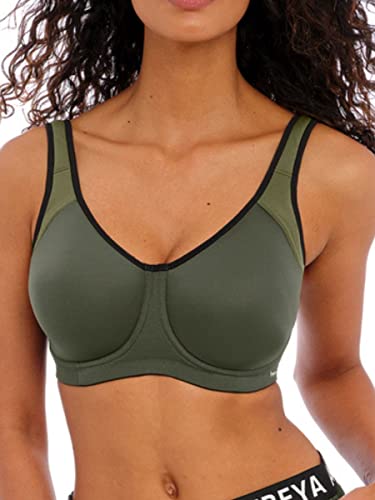 Freya Damski biustonosz sportowy Sonic Underwire Molded Spacer, khaki, 34D, Khaki, 75D