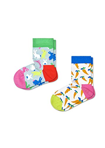 Happy Socks Kids Bunny Sock, kolorowe i zabawne, Skarpety dla dzieci, Niebieski 2 pary (0-12M)