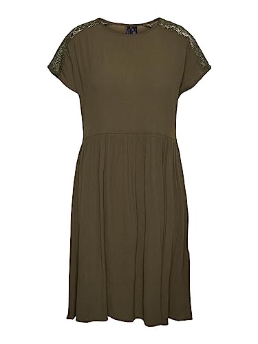 VERO MODA Damska sukienka midi koronkowa, zielony (Ivy Green), XS