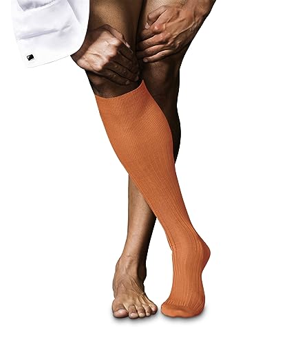 FALKE Mężczyźni No. 10 M KH Czysta Bawełna Fil d'Ecosse długie jednokolorowe 1 Para, Czerwony (Fire 8150), 41-42