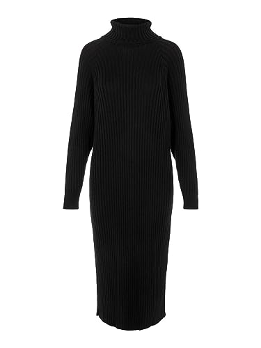 YAS Damska sukienka Yasmavi Knit Midi Rollneck Dress S. Noos sukienka z dzianiny, czarny, XXL