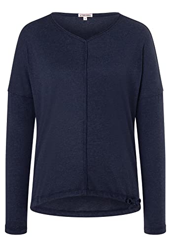 Timezone Sportowy t-shirt damski z długim rękawem, ciemnoniebieski (dark blue melange), L