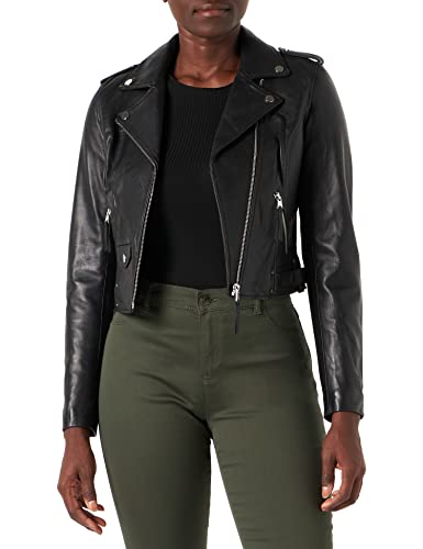 NAF Damska kurtka skórzana, czarna, 8