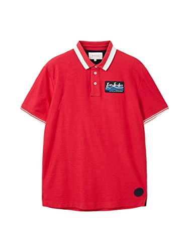 TOM TAILOR Męska koszulka polo, 1036340, 31045-Soft Berry Red, M, 31045 - Soft Berry Red, M
