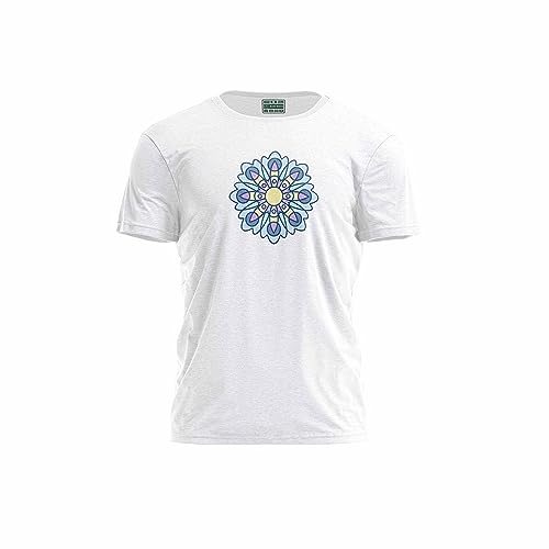 Green Fish, Męski T-shirt z cyfrowym nadrukiem,% 100 bawełna, biały, na co dzień, męskie topy, rozmiar: M, biały, M