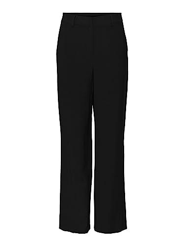 VERO MODA Damskie spodnie VMCARMEN HR Straight Pant NOOS, czarne, MW / 30L, czarny, (XS) W / 30L