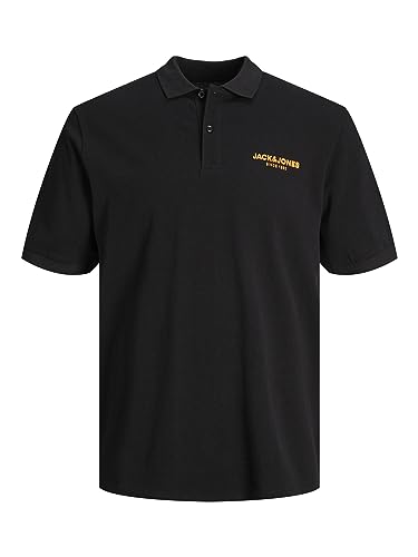 JACK & JONES Męska koszulka polo klasyczna, czarny, M