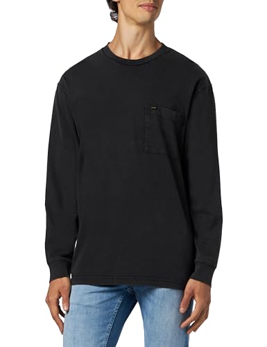 Lee Koszulka męska Ls Pocket Tee, Washed Black, M