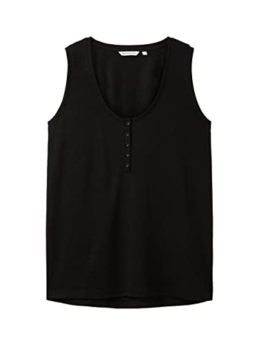 TOM TAILOR Damski 1036790 Top, 14482-Deep Black, M, 14482 – Deep Black, M