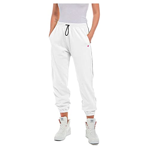 Replay Spodnie damskie W8068 w luźnym stylu, 001 białe, L, 001 White, L