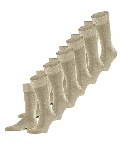 FALKE Mężczyźni Skarpety Happy 6-Pack M SO Bawełna jednokolorowe 6 Pak, Beżowy (Sand Melange 4650), 43-46
