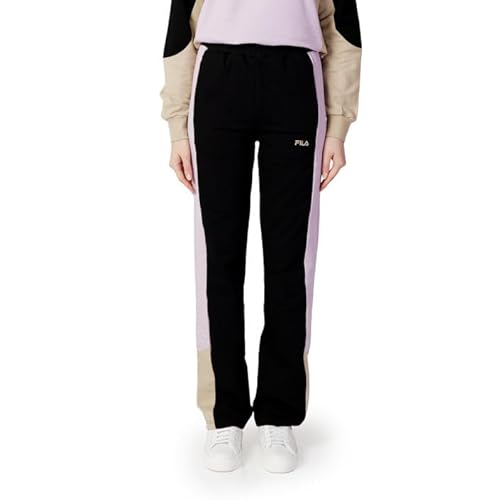 FILA Damskie spodnie rekreacyjne Bellegarde Track, Czarno-fair Orchid-Fields Of Rye, XS