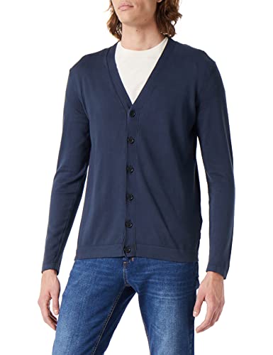 Replay Męski kardigan z zapięciem na guziki, niebieski (Blue 085), XXXL, 085 niebieski, 3XL