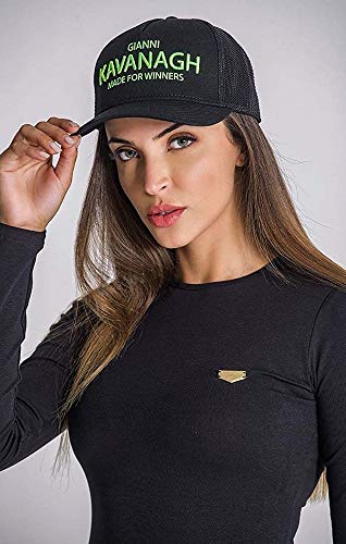 Gianni Kavanagh Black Cap with Neon Green GK Made For Winners Logo Czapka z daszkiem, Czarny, UN dla kobiet, czarny, rozmiar uniwersalny
