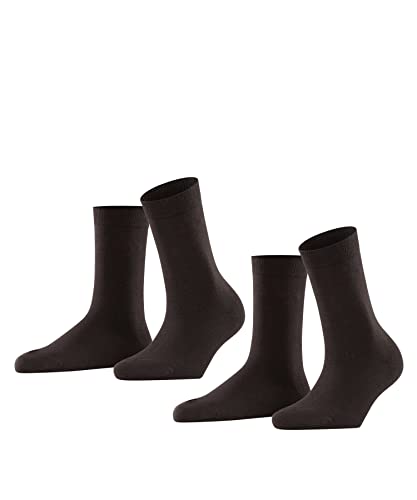 ESPRIT Kobiety Skarpety Uni 2-Pack W SO Bawełna jednokolorowe 2 Pak, Brązowy (Dark Brown 5230), 39-42