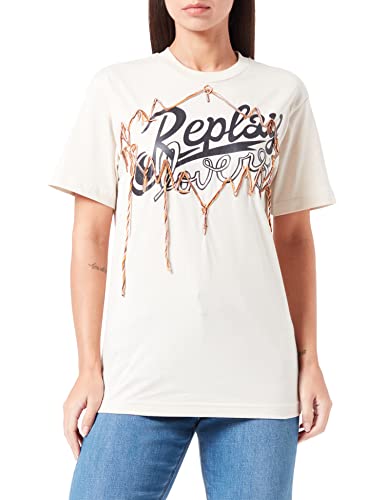 Replay T-shirt damski, 412 masło, XL