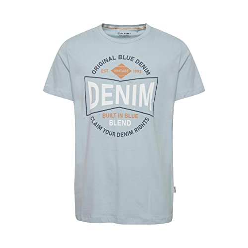 Blend Męski T-shirt T-shirt, 164010/Dusty Blue, L, 164010/Dusty Blue, L
