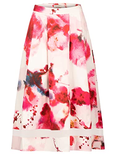 ApartFashion Damska spódnica satynowa, kremowa wielokolorowa, normalna, kremowo-wielokolorowy, 40