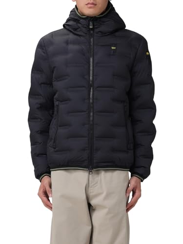 Blauer Kurtki Krótkie Wyściełane Pióro Kurtka Mężczyźni, 999 Czarny, XL