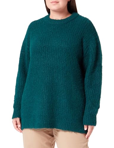 KAFFE damski sweter oversized fit długie rękawy Crew Neck puszyste Rib Knit, Aventurine Melange, L