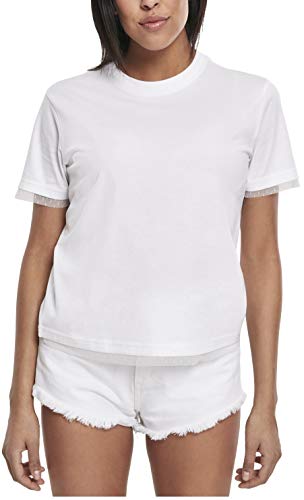 Urban Classics Damska koszulka Boxy Lace Hem, biały (White 00220), XS