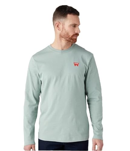 Wrangler T-shirt męski Ls Sign Off Tee, Green Milieu, XL