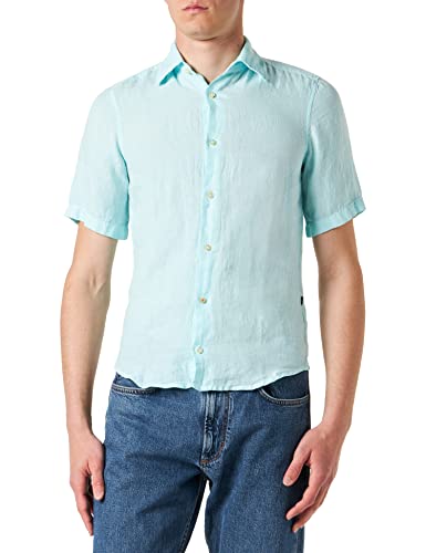 BOSS Casual męska koszula z krótkim rękawem Rash, niebieski, L