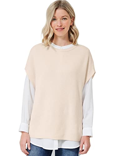 Cecil Damski sweter B301943, koronkowy biały melanż, S, Birch White Melange, S