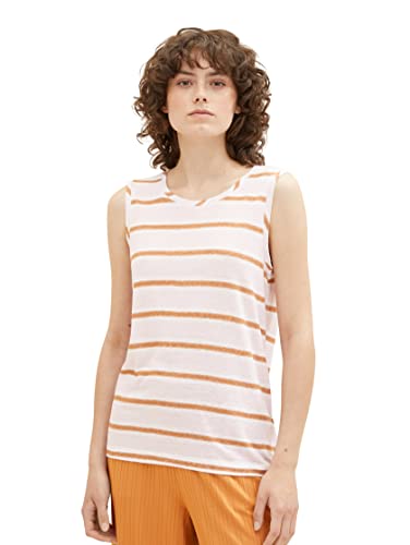 TOM TAILOR Damski top lniany w paski, 31955 - Lilac Brown Stripe, 3XL