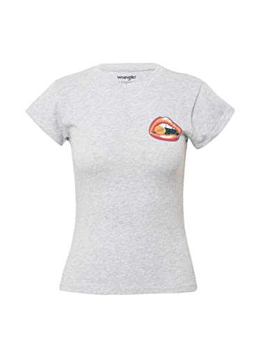Wrangler Damska koszulka Shrunken Band Tee, Melee Light Grey, XS