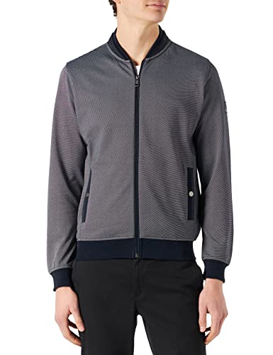 bugatti Męska kurtka z dzianiny 8750-35172, granatowa, standardowa, morski, 4XL