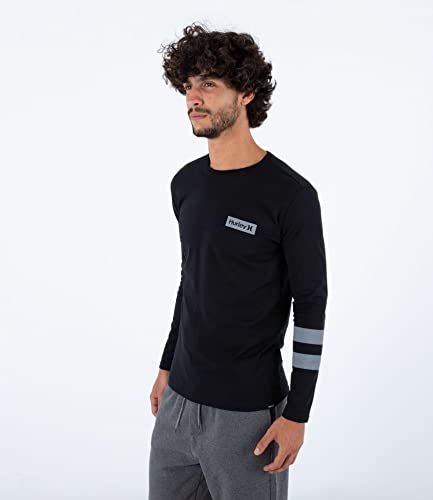 Hurley Męski t-shirt M Oceancare Block Party Ls Tee, czarny, L, czarny, L