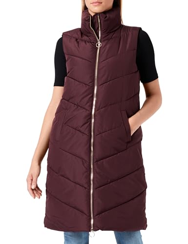 JdY Damska kamizelka JDYFINNO Long Padded Waistcoat New NOOS, krówka/szczegóły: złoty zamek, L, Fudge/Szczegóły: złoty zamek błyskawiczny, L