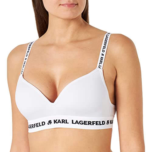 KARL LAGERFELD Kobiety Biustonosz Usztywniany Karl Logo, Biały, XS