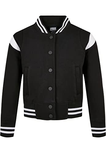 Urban Classics Dziewczęca kurtka Inset College Sweat Jacket, czarny/biały, 122/128 cm