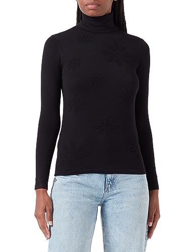 Sidona Damski sweter z dzianiny z golfem 10430489, czarny, XS/S, czarny, XS-S