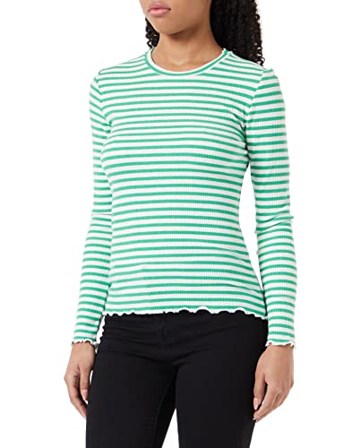 ONLY Damski top Onlvanessa L/S w paski JRS Noos, Kelly Green/Cd/Stripes, XL