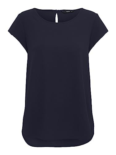 ONLY Onlnova Life Lux S/S Solid Top damski, Night Sky, 34