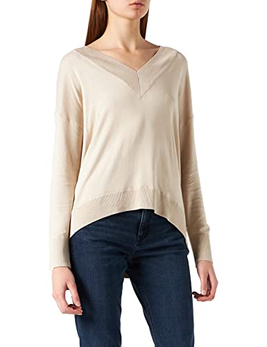 ONLY Onllillies L/S sweter damski z dekoltem w serek KNT, Pumice Stone/szczegóły: w. Melange, XS